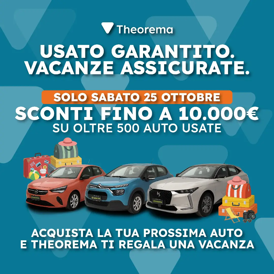 Immagine promozione Compra la tua macchina usata da Theorema: per te fino a €10.000 di sconto!